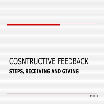 Steps, componets and formulae of giving feedback 2 hrs