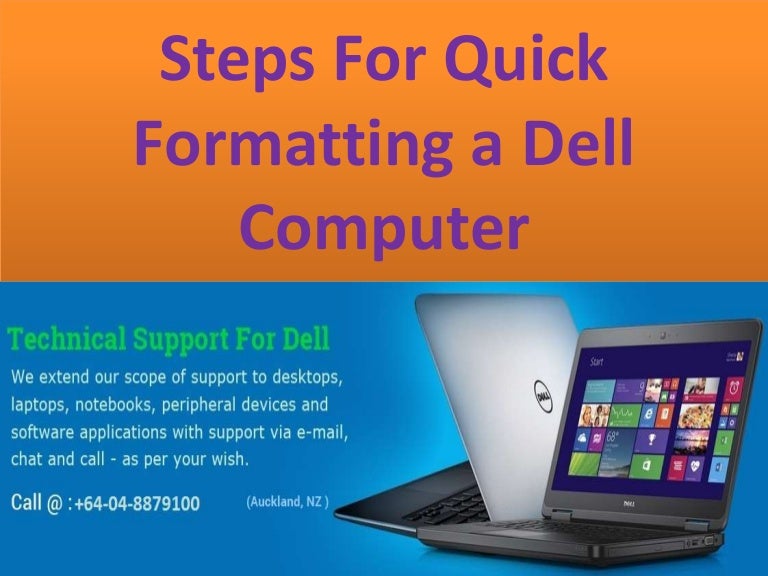 Steps for quick formatting a dell computer