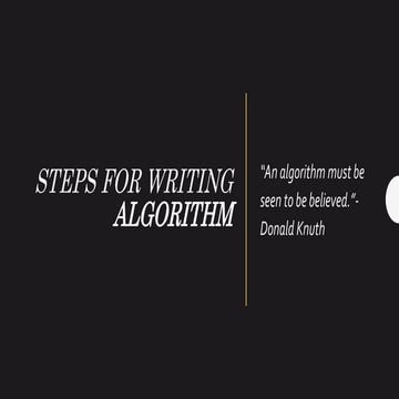 Steps for writing algorithm | PPTX