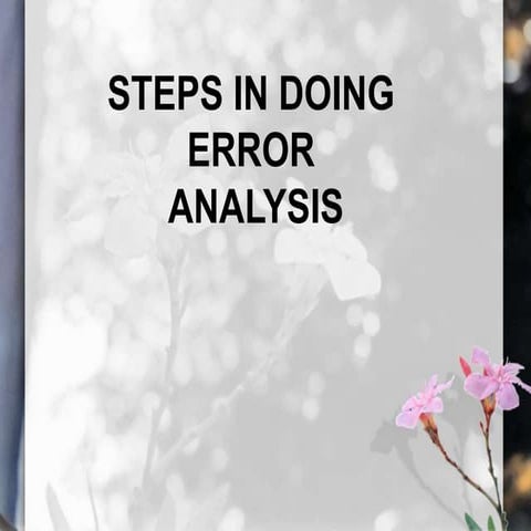 Steps in doing error analysis - English