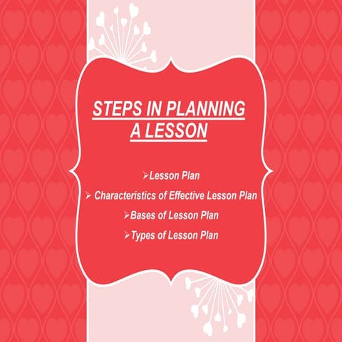 Steps in planning a lesson | PPTX