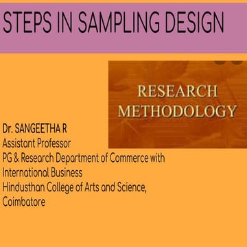 Steps in sampling design