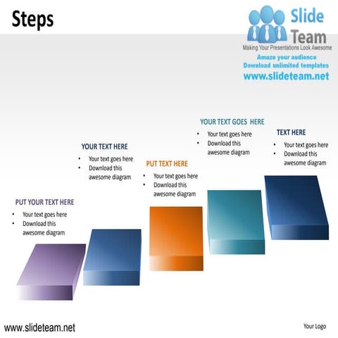 Steps ladder climbing powerpoint presentation slides.