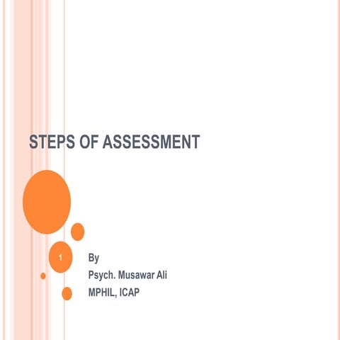 Steps of assessment