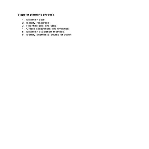 Steps of planning process | DOCX