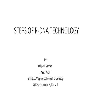 Steps of r-dna technology