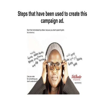 Steps that have been used to create the advert.