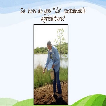 Steps to a sustainable agriculture overview