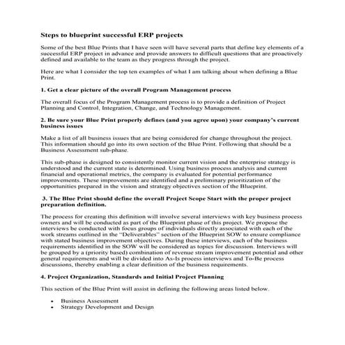 Steps to blueprint successful erp projects immortal