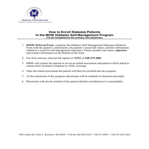 Steps to enroll DSME