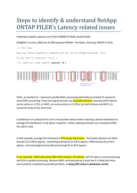 Steps to identify ONTAP latency related issues