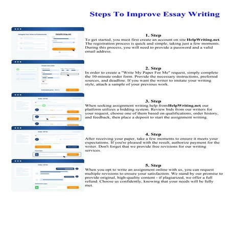 Steps To Improve Essay Writing. Online assignment writing service.