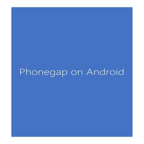 Steps to setup phonegap