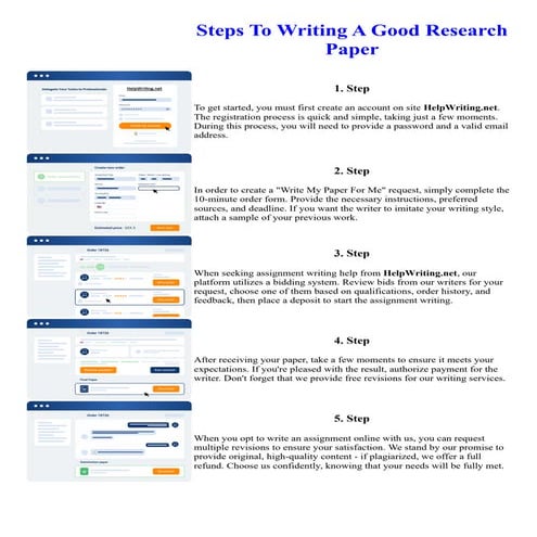 Steps To Writing A Good Research Paper. Online assignment writing service.