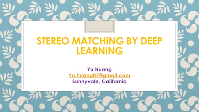 Stereo Matching by Deep Learning