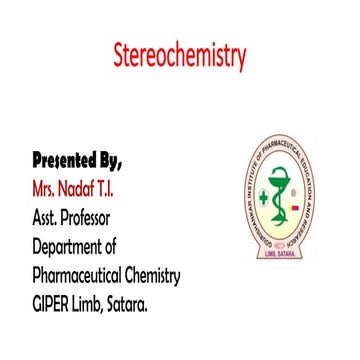 Stereochemistry-Optical Isomerism in organic compoundsptx