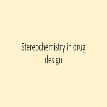Stereochemistry in drug design