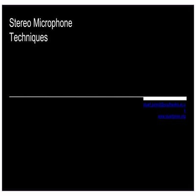 Stereo Microphone Techniques