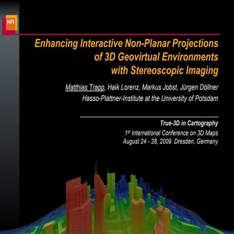 Stereoscopy for Non-Planar Projections (TRUE 3D 2009)
