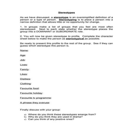 Stereotypes Doc