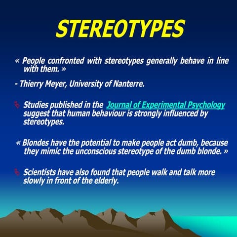 Stereotypes, Superstition and Sustainable Development