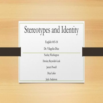 Stereotypes and identity