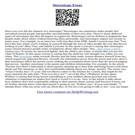 Stereotypes Essay