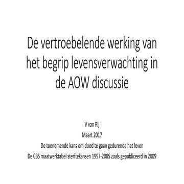 Sterfte statistiek en de AOW discussie