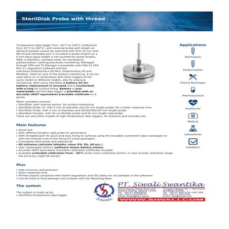 Datasheet Tecnosoft SterilDisk Probe with thread | PDF