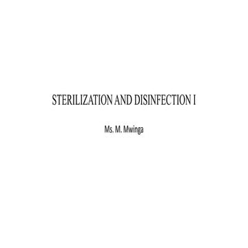 Sterilization and disinfection i