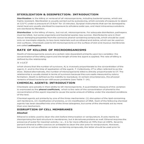 Chemical Method Of STERILIZATION (disinfection) | PDF