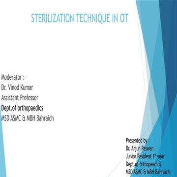 STERILIZATION TECHNIQUE IN operation theater