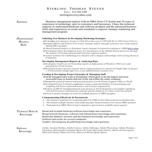 Resume For Michael Ruffin | DOC