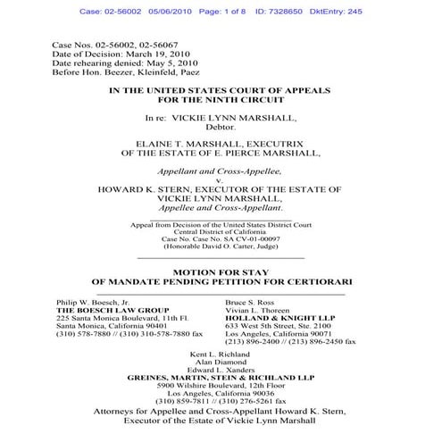 Stern   motion for stay of mandate