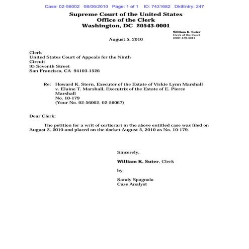 SCOTUS - NOTICE OF Petition