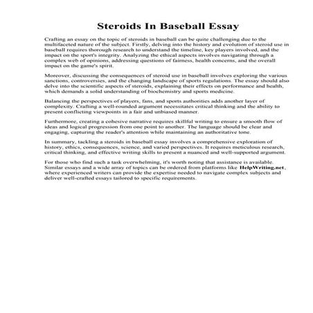Steroids In Baseball Essay.pdf