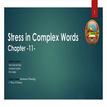 Identify the stressed and unstressed syllables | PPTX