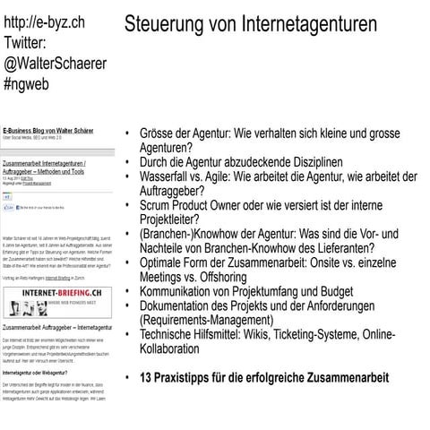 Steuerung von Internetagenturen internet-briefing