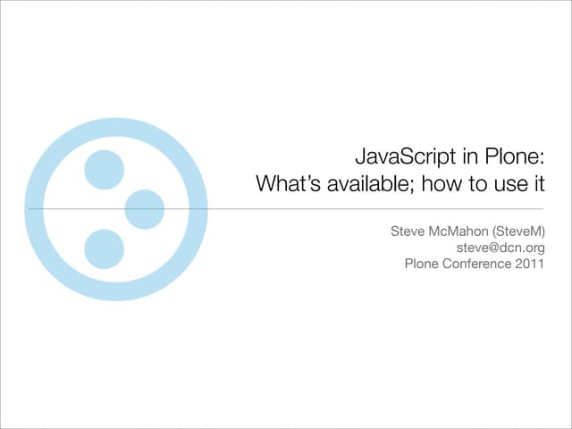 Javascript in Plone