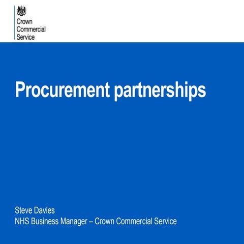 Steve Davies, Crown Commercial Service - Open Forum Events' NHS Commissioning...