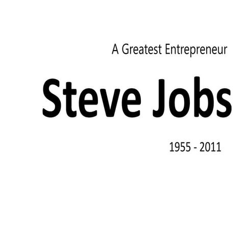 Steve Jobs - Entrepreneur