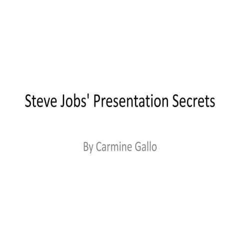 Steve Jobs Presentation Secrets