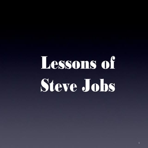 Lessons of Steve Jobs