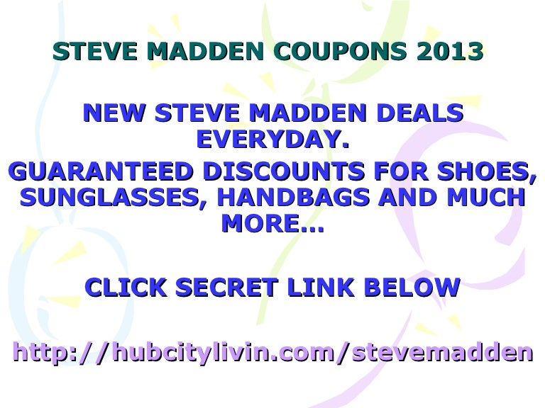Steve madden coupons promo code discount code 2013