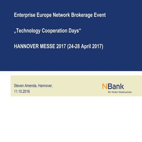 Enterprise Europe Network | Technology Cooperation Days | Steven Amenda