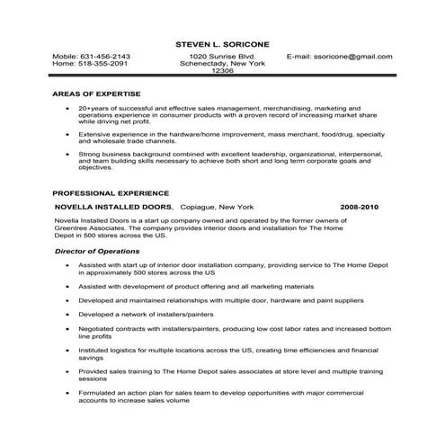 Steven L Soricone Resume | PDF