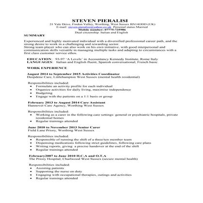 Steven pieralisi curriculum vitae