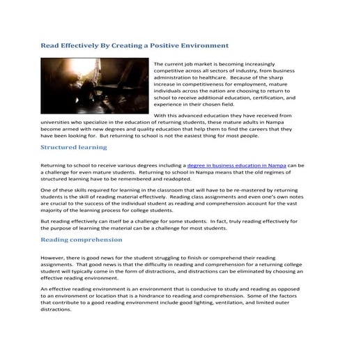 Stevens henager nampa 3-20-13-read effectively by creating a positive environment_carver