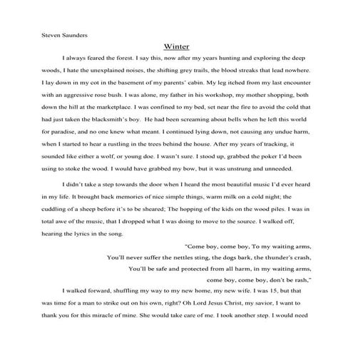 Steven Saunders portfolio packet