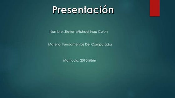 Steven Inoa presentations